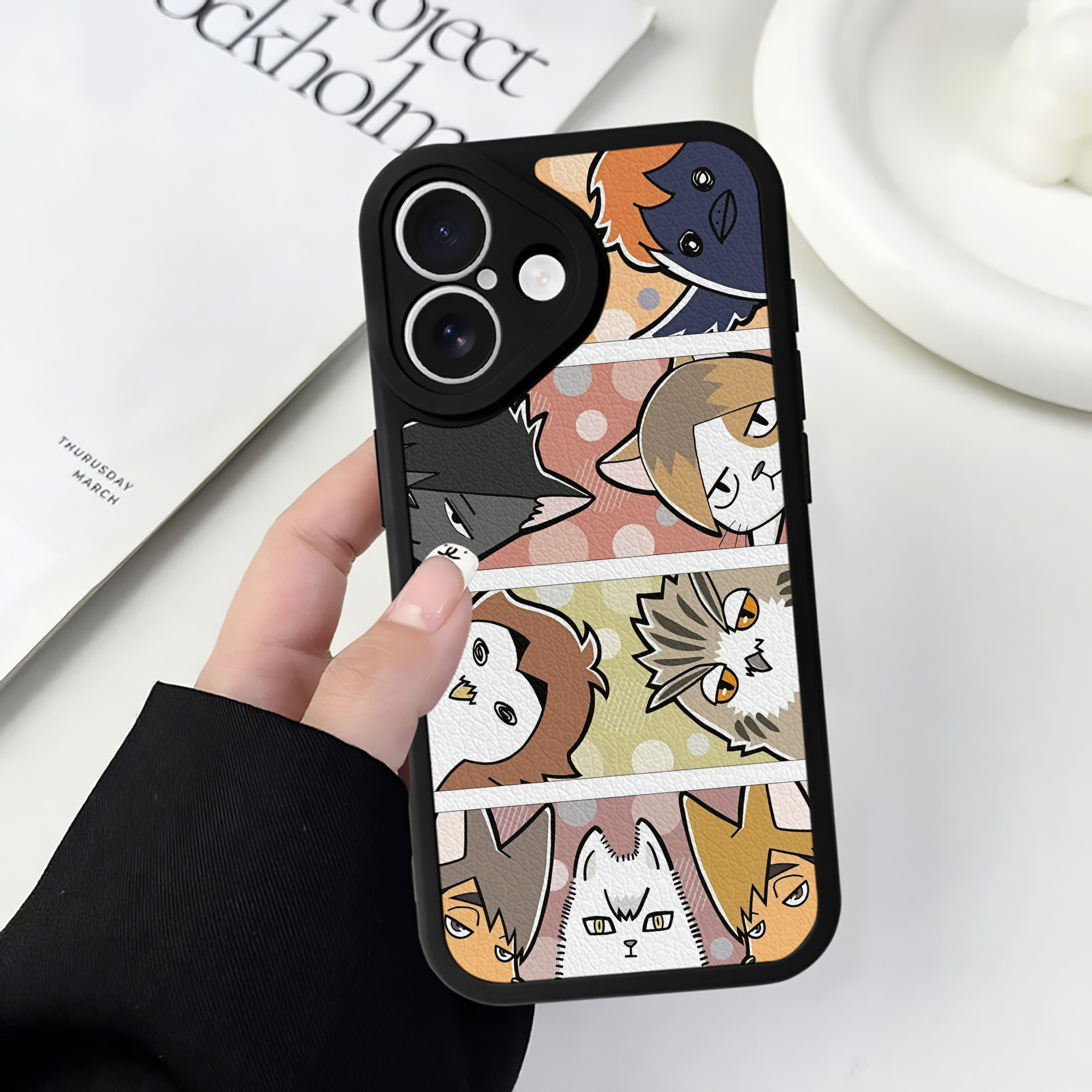 （画像用） ハイキュー!! Haikyu!! 【iPhone 16シリーズ対応】シリコンスマホケース（レザー調） 材質：シリコン